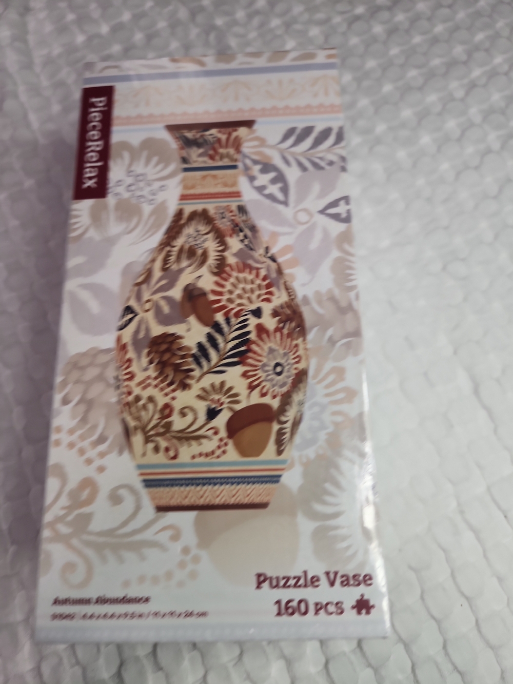 Autumn Mosaic Puzzle Vase - Beige Floral (160 pcs)